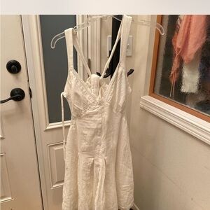 Free People White Strappy 100% Cotton Dress size Medium fits true to size